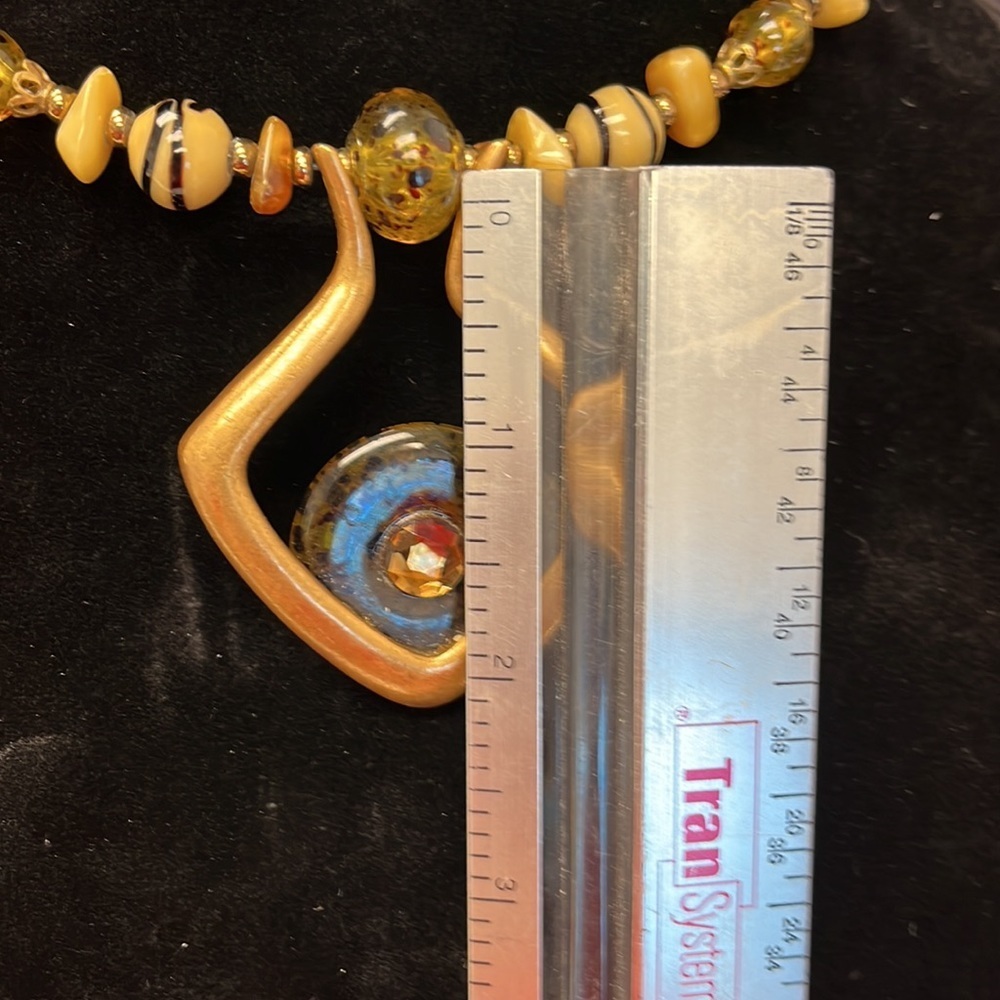 EUC Chico’s gold and glass beaded necklace 16” - 20” - Picture 4 of 4